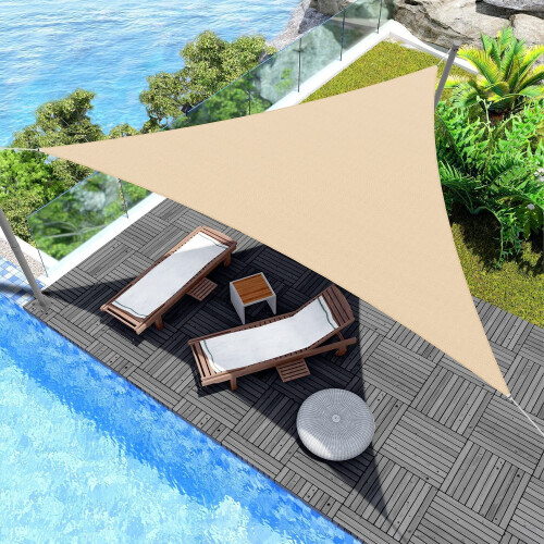 Vela de Sombra Curva Comefolife 78,7478,7478,74 polegadas para Uso Comercial Externo, Preta, Triangular, Resistente e Permeável, para Pátio, 1