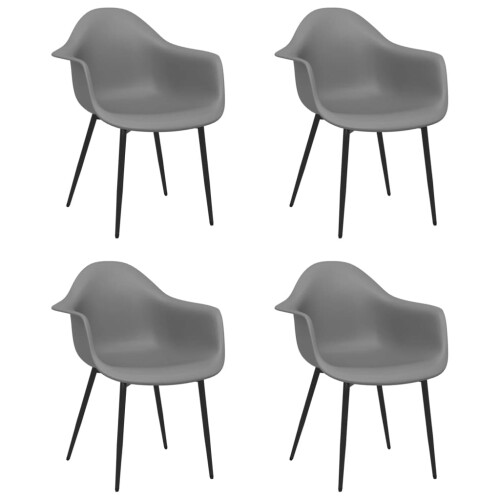 Berkfield Dining Chairs 4 pcs Grey PP 1