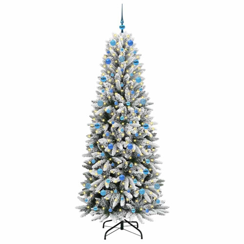 Berkfield Artificial Christmas Tree with 300 LEDs with Stand White 210 cm 2