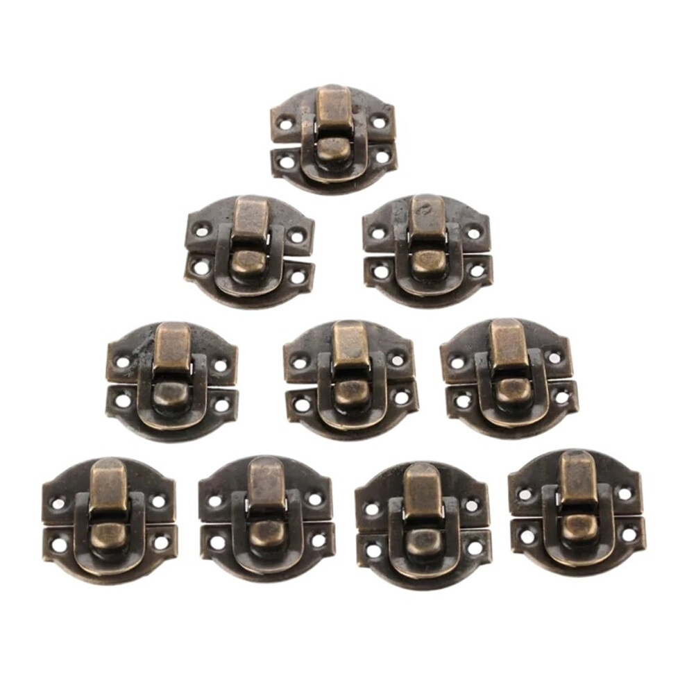 10Pcs Antique Bronze Box Latch Vintage Jewelry Box Buckle Lock For Wooden Case Drawer 27X29mm 9045646590622