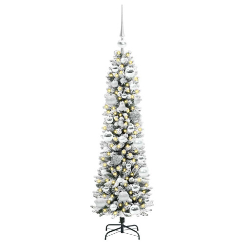 Berkfield Artificial Christmas Tree with 150 LEDs with Stand White 120 cm 2