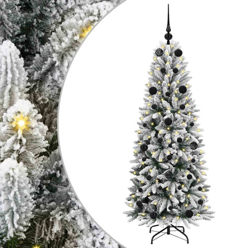 Berkfield Artificial Christmas Tree with 150 LEDs with Stand White 150 cm 1