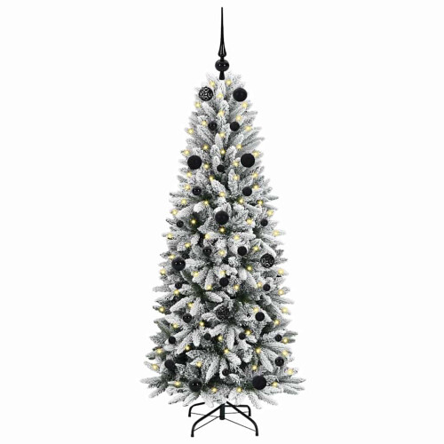 Berkfield Artificial Christmas Tree with 150 LEDs with Stand White 150 cm 2