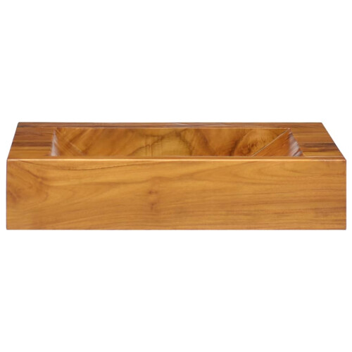 Berkfield Basin Solid Teak Wood 50x35x10 cm 1