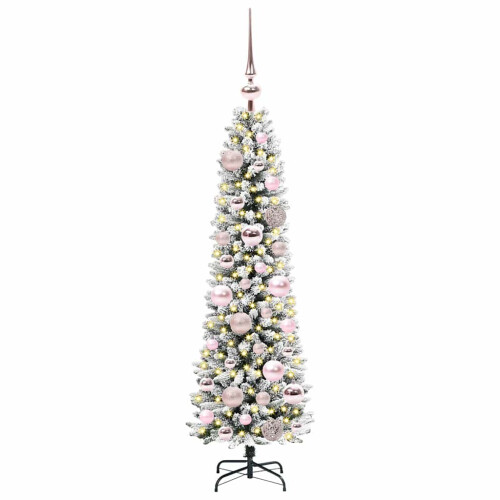 Berkfield Artificial Christmas Tree with 150 LEDs with Stand White 120 cm 2