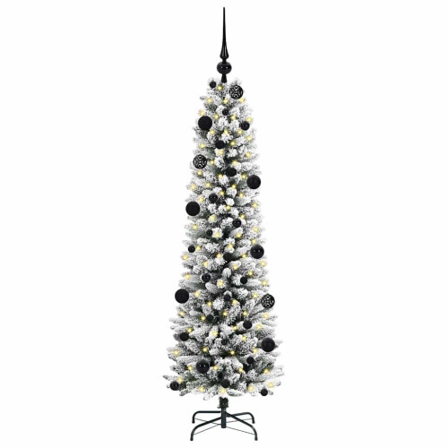 Berkfield Artificial Christmas Tree with 150 LEDs with Stand White 150 cm 2