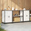 Berkfield Kitchen Storage Set with Shelf 3 pcs White Cold-rolled Steel 4
