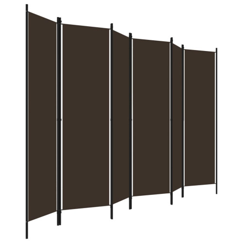 Berkfield 6-Panel Room Divider Brown 300x180 cm 2