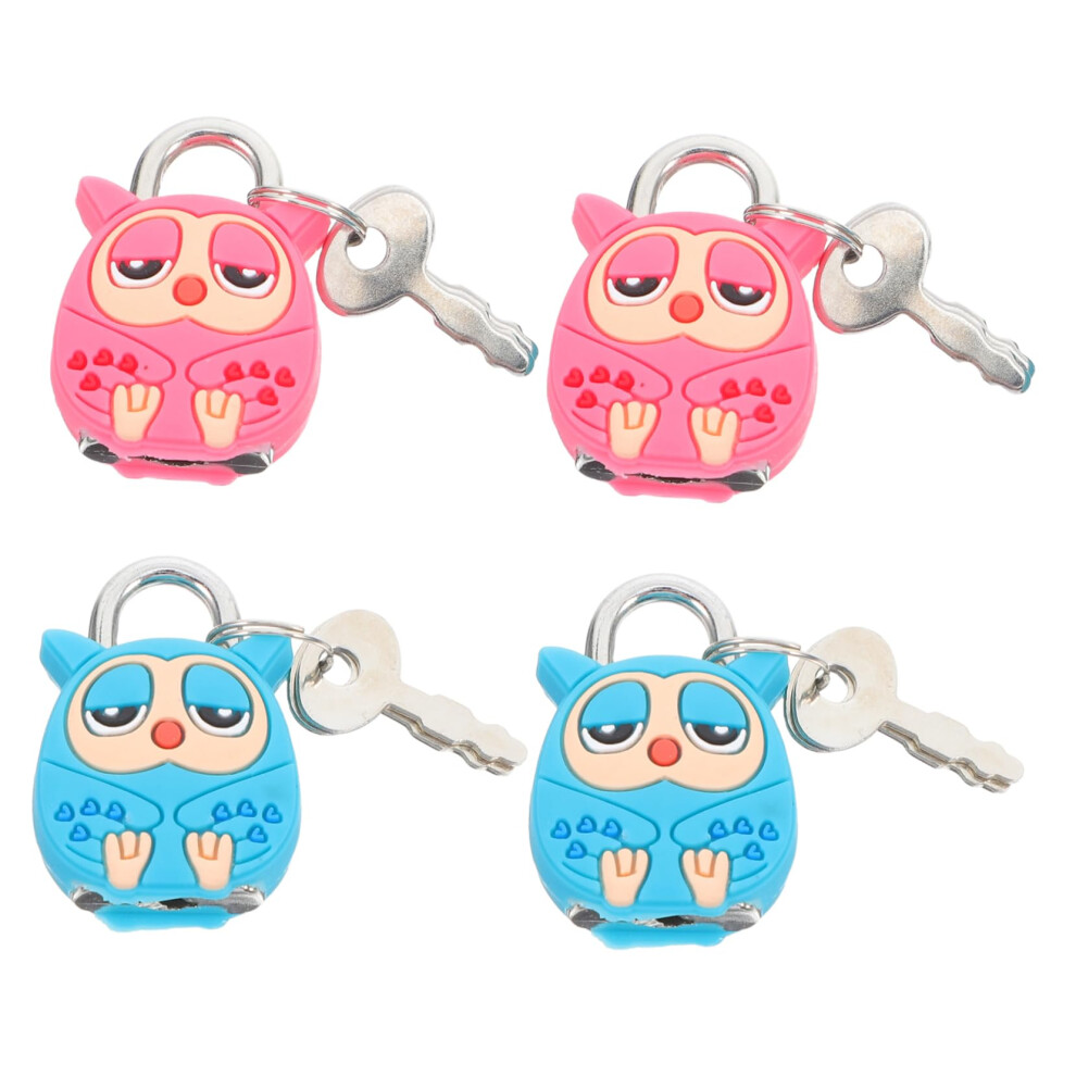 4Pcs Mini Padlocks With Keys, Cute Cartoon Metal Travel Luggage Locks For Bags, Diaries And Suitcases 9351714798235