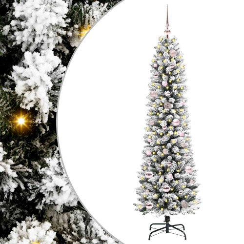 Berkfield Artificial Christmas Tree with 150 LEDs with Stand White 150 cm 1