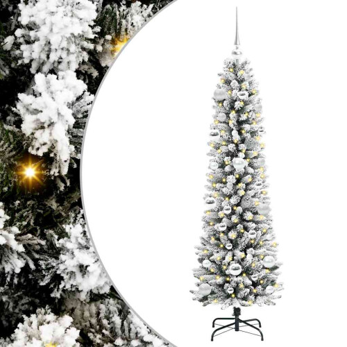 Berkfield Artificial Christmas Tree with 150 LEDs with Stand White 150 cm 1
