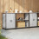 Berkfield Kitchen Storage Set with Shelf 3 pcs Silver Stainless Steel 4