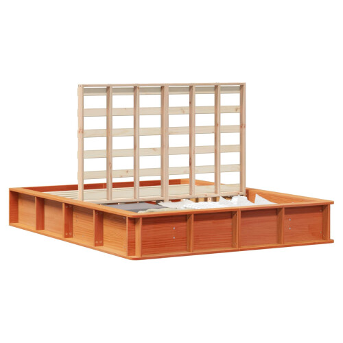 Berkfield Bed Frame Wax Brown 150 x 200 cm Solid Pine Wood 1