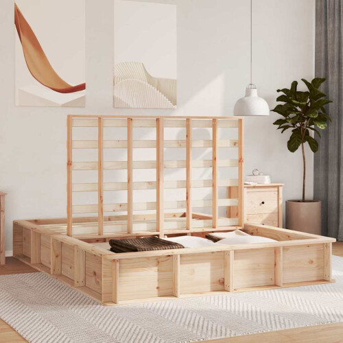 Berkfield Bed Frame Brown 150 x 200 cm Solid Pine Wood 2