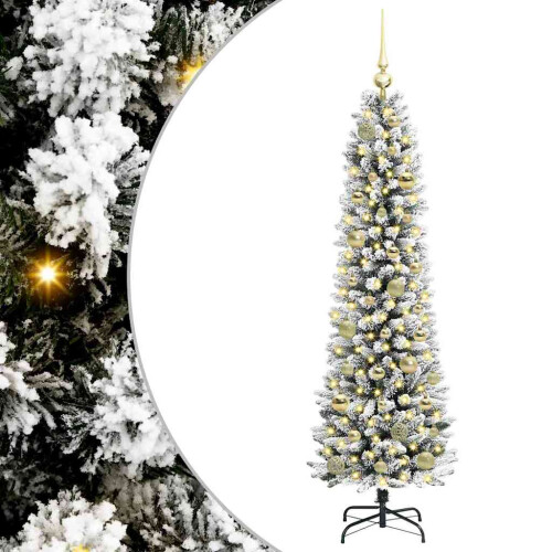 Berkfield Artificial Christmas Tree with 150 LEDs with Stand White 150 cm 1