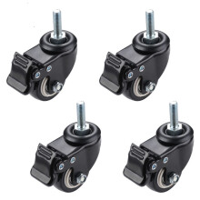 4Pcs 1.5 Inch Furniture Caster Wheels Heavy Duty 200kg Load 360 Swivel Screw Type with Locking Design Bundle B