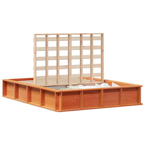 Berkfield Bed Frame Wax Brown 135 x 190 cm Solid Pine Wood 1