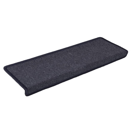 Berkfield Stair Mats 15 pcs 65x21x4 cm Dark Grey and Blue Rectangular Edge 2