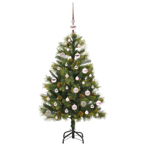Berkfield Artificial Hinged Christmas Tree with Cones Green 150 cm 2