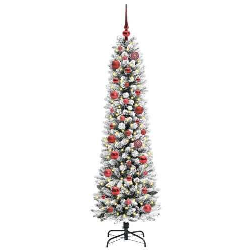 Berkfield Artificial Christmas Tree with 150 LEDs with Stand White 150 cm 2