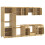 Berkfield Cabinet with Drawer SKI 9 pcs Honey Brown Solid Pine Wood 5