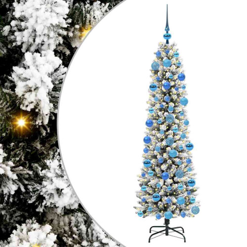 Berkfield Artificial Christmas Tree with 300 LEDs with Stand White 180 cm 1