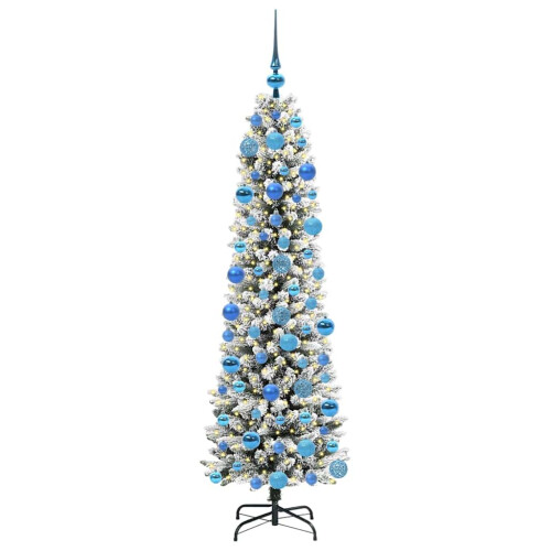 Berkfield Artificial Christmas Tree with 300 LEDs with Stand White 180 cm 2