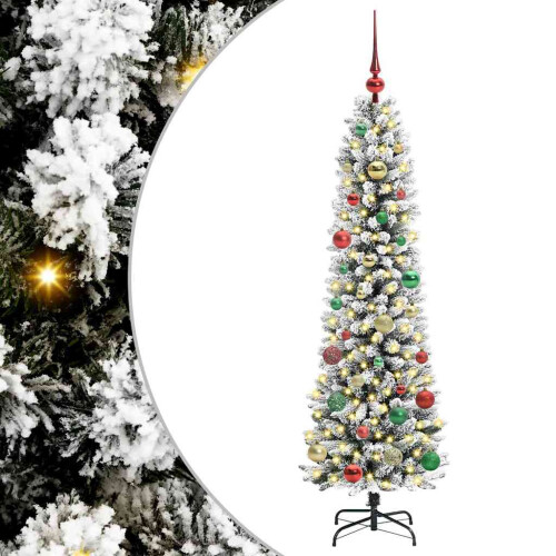 Berkfield Artificial Christmas Tree with 150 LEDs with Stand White 150 cm 1