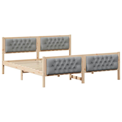 Berkfield Bed Frame Light Grey 180 x 200 cm Solid Pine Wood 1