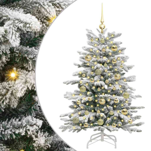 Berkfield Artificial Hinged Christmas Tree White 120 cm PE and PVC 1