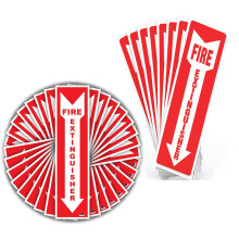 Fire Extinguisher Sign and Sticker Kit 4 Outdoor 25 Indoor Visibility Arrow Design Durable Adhesive