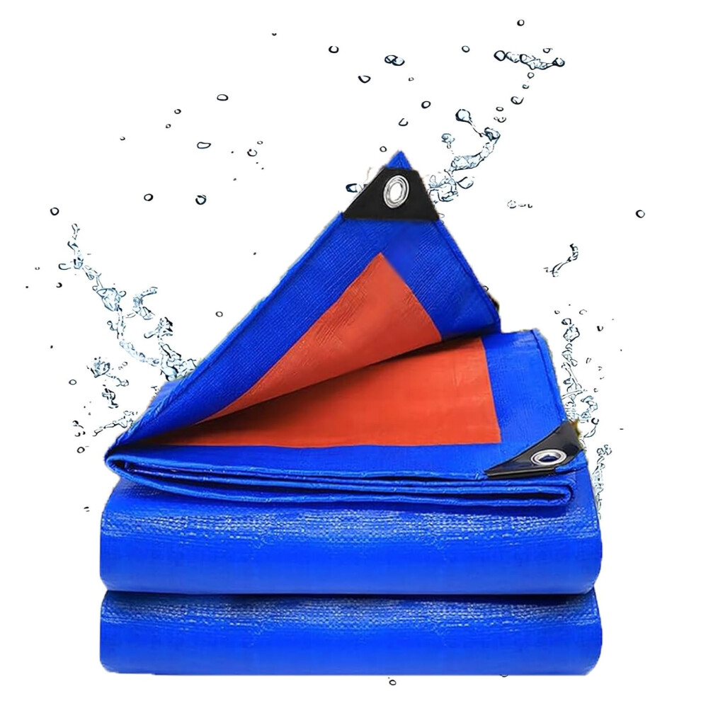 10 Mil Heavy Duty Waterproof Poly Tarp With Reinforced Edges And Grommets For Camping, Pool, Boat, Outdoor Protection 9045646590882