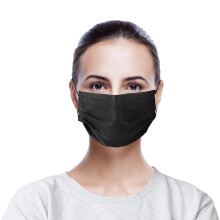 Black Disposable Face Masks 50 Pack, 3 Ply Breathable Design with Adjustable Nose Bridge and Comfortable Ear Loops for Adults