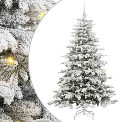 Berkfield Artificial Hinged Christmas Tree White 180 cm PE and PVC 1