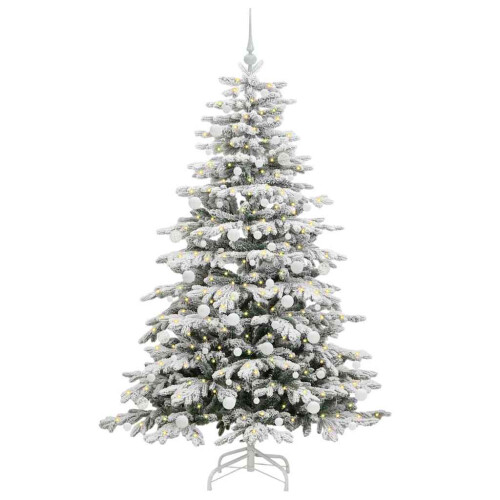 Berkfield Artificial Hinged Christmas Tree White 180 cm PE and PVC 2
