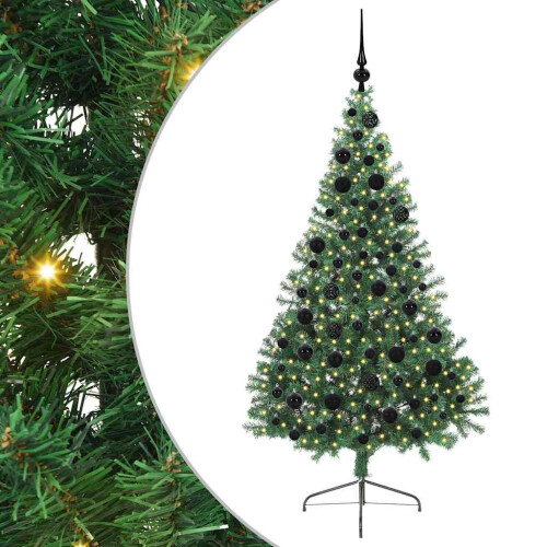 Berkfield Artificial Pre-lit Christmas Tree Green 180 cm PVC 1