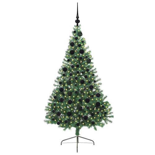 Berkfield Artificial Pre-lit Christmas Tree Green 180 cm PVC 2