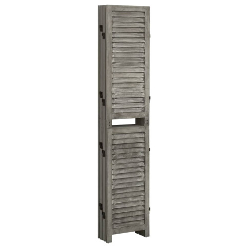 Berkfield 6-Panel Room Divider Grey 214x166 cm Solid Wood 2