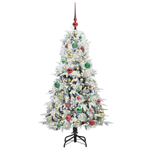 Berkfield Artificial Hinged Christmas Tree White 150 cm PE and PVC 2