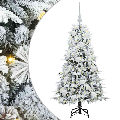 Berkfield Artificial Hinged Christmas Tree White 120 cm PE and PVC 1