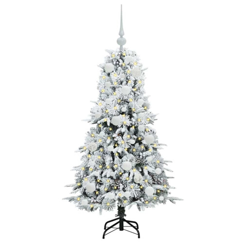 Berkfield Artificial Hinged Christmas Tree White 120 cm PE and PVC 2