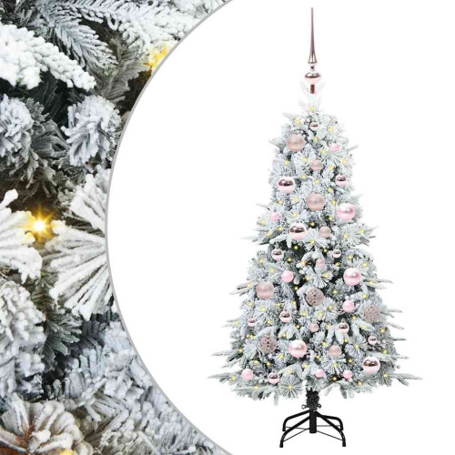 Berkfield Artificial Hinged Christmas Tree White 120 cm PE and PVC 1