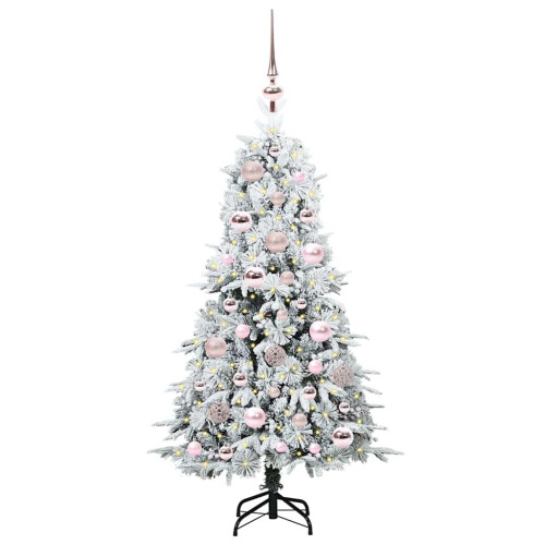 Berkfield Artificial Hinged Christmas Tree White 120 cm PE and PVC 2
