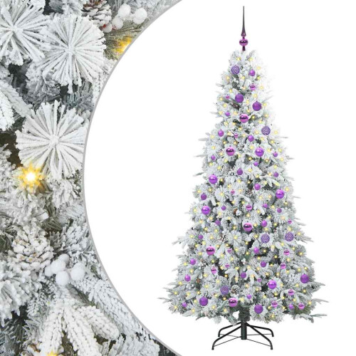 Berkfield Artificial Hinged Christmas Tree White 180 cm PE and PVC 1