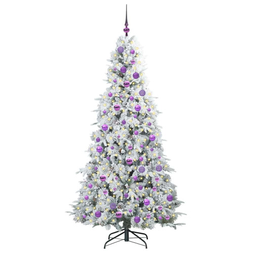 Berkfield Artificial Hinged Christmas Tree White 180 cm PE and PVC 2