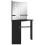 Berkfield Corner Dressing Table with LED Black 111x54x141.5 cm 3