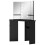 Berkfield Corner Dressing Table with LED Black 111x54x141.5 cm 4