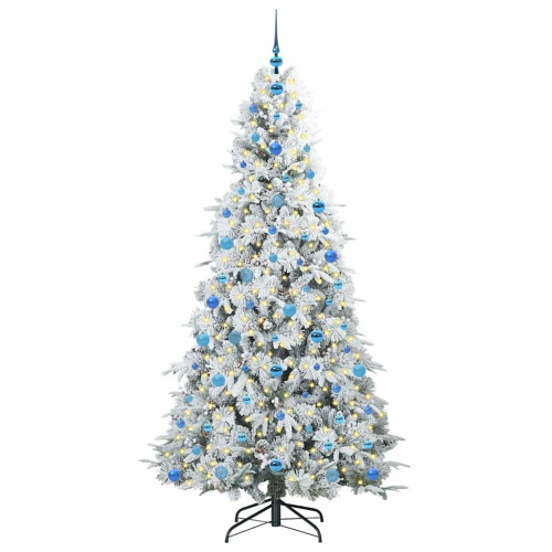 Berkfield Artificial Hinged Christmas Tree White 210 cm PE and PVC 2