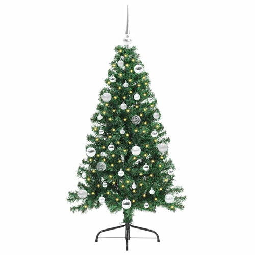 Berkfield Artificial Pre-lit Christmas Tree Green 150 cm PVC 2