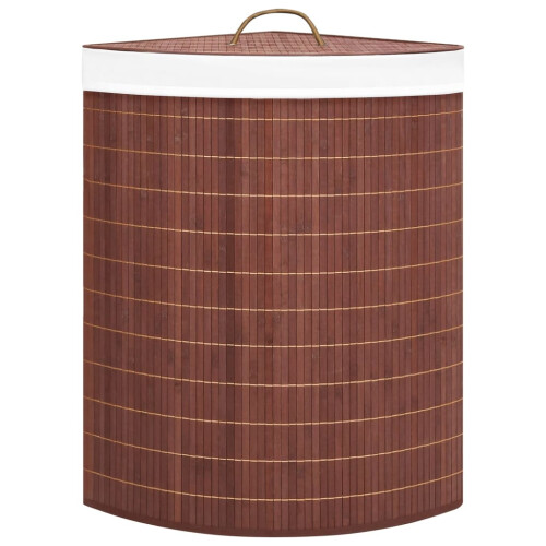 Berkfield Bamboo Corner Laundry Basket Brown 60 L 2